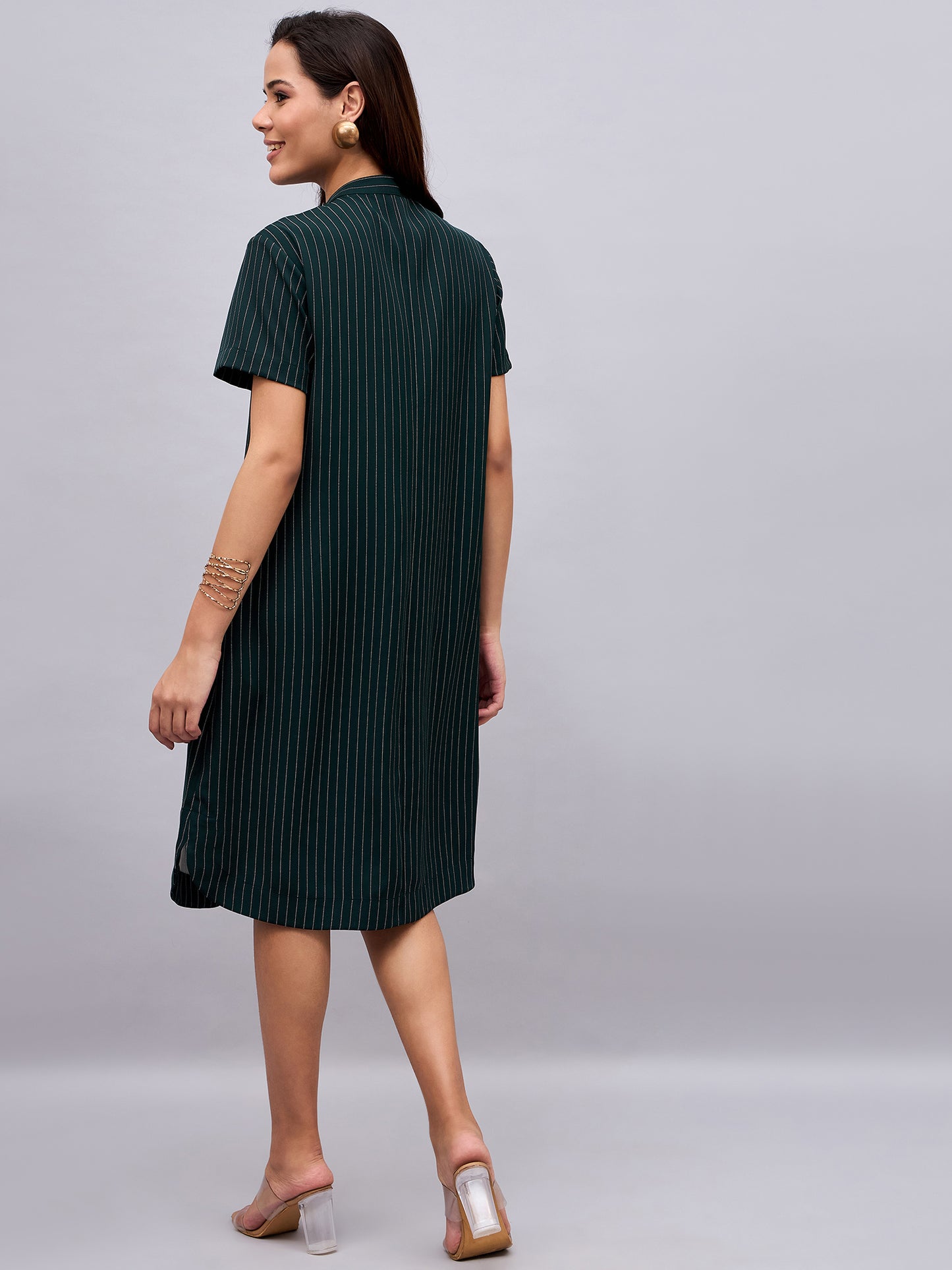 Harper Striped A-Line Shirt Dress