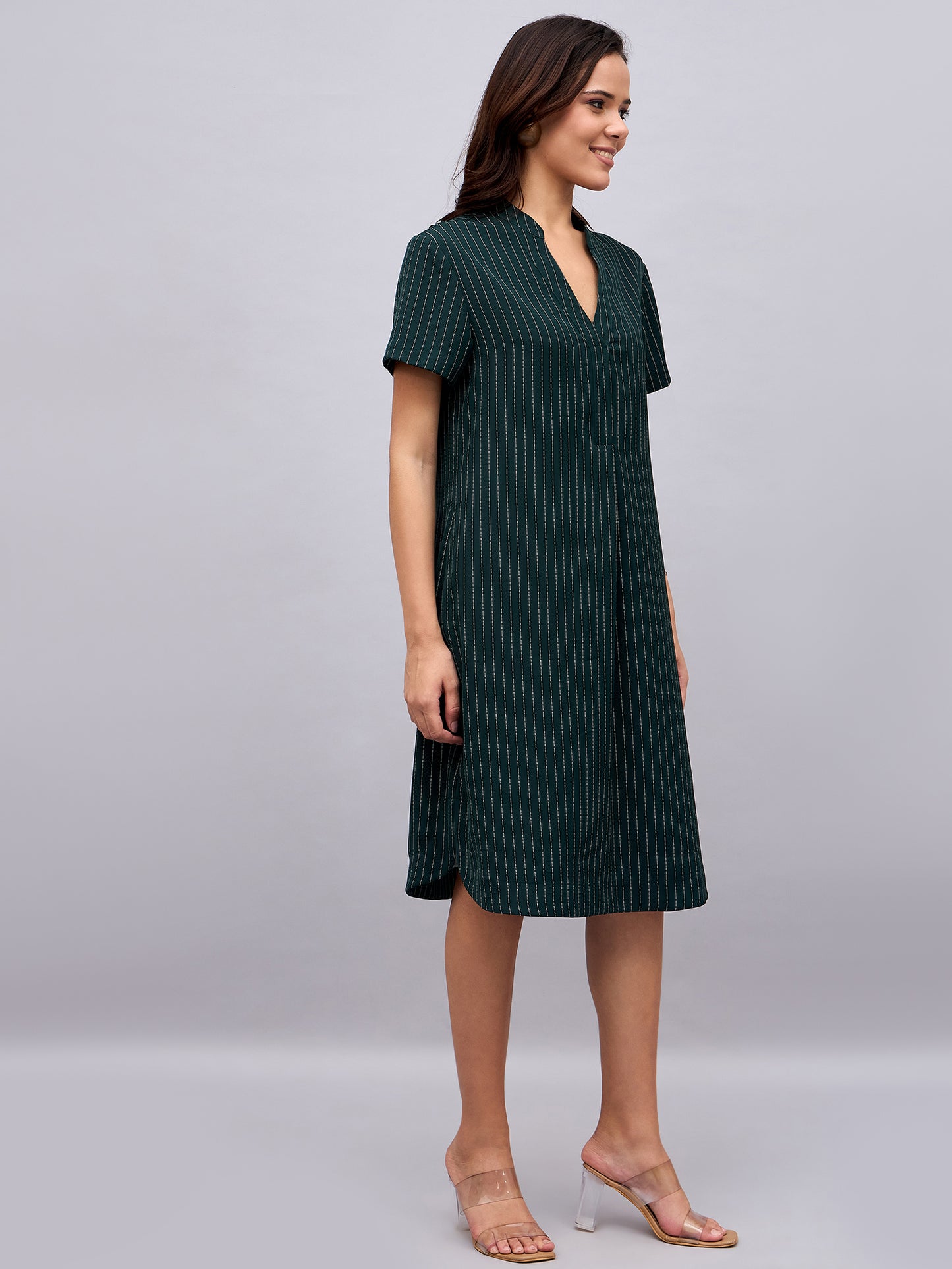 Harper Striped A-Line Shirt Dress