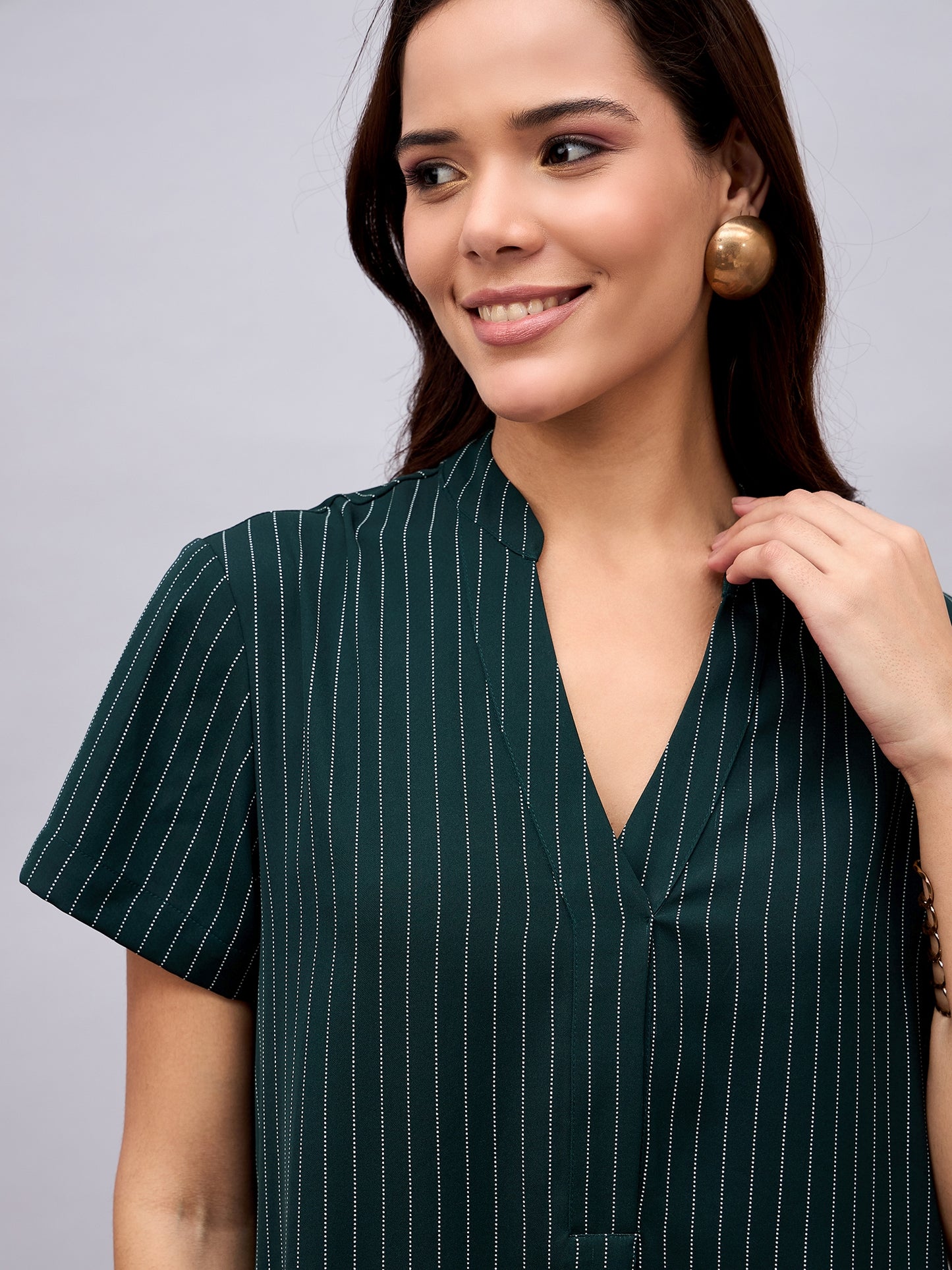 Harper Striped A-Line Shirt Dress